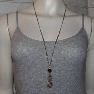 Beautiful gold heart statement necklace 30"